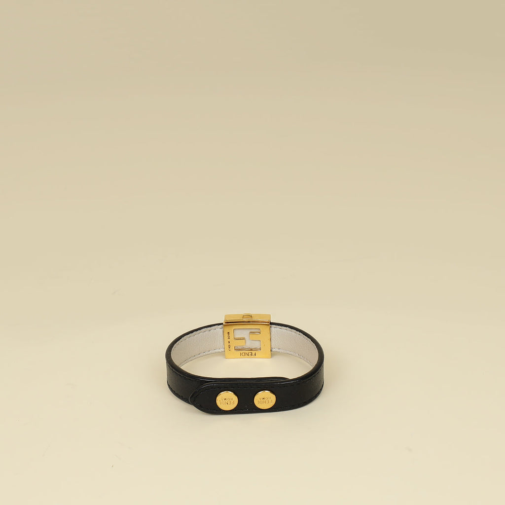 Fendi Bicolor Vitello Elite FF Reversible Bracelet