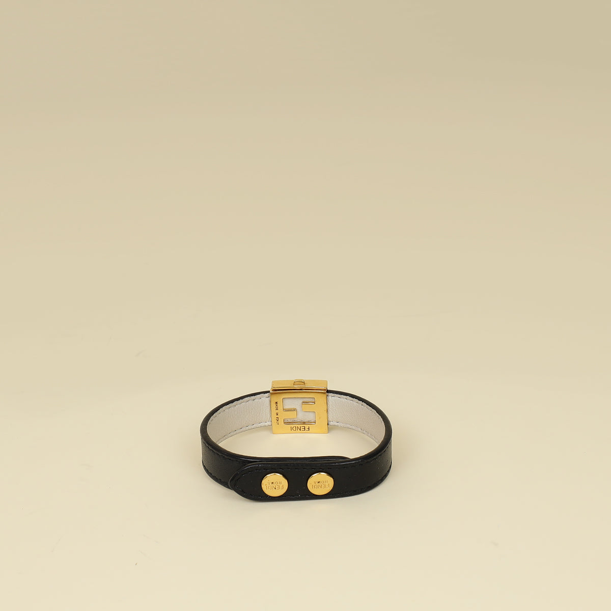 Fendi Bicolor Vitello Elite FF Reversible Bracelet