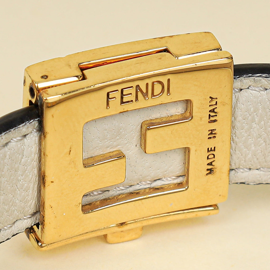 Fendi Bicolor Vitello Elite FF Reversible Bracelet
