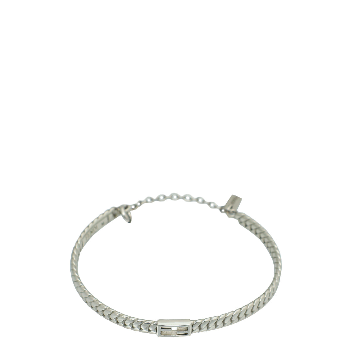 Fendi Silver Finish Baguette Medium Bracelet