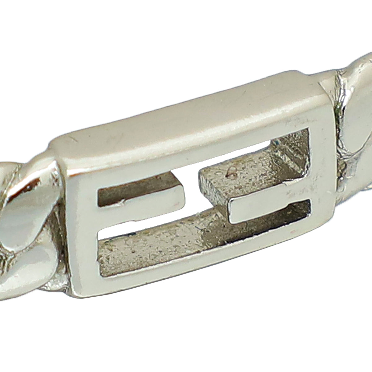 Fendi Silver Finish Baguette Medium Bracelet