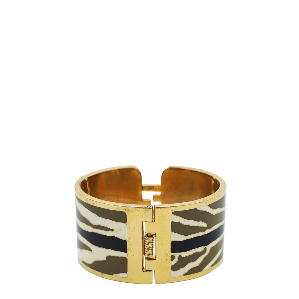 Fendi Tricolor Enamel Fendista Wide Bangle