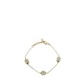 Fendi Light Gold Finish Crystal Cube Station Bracelet