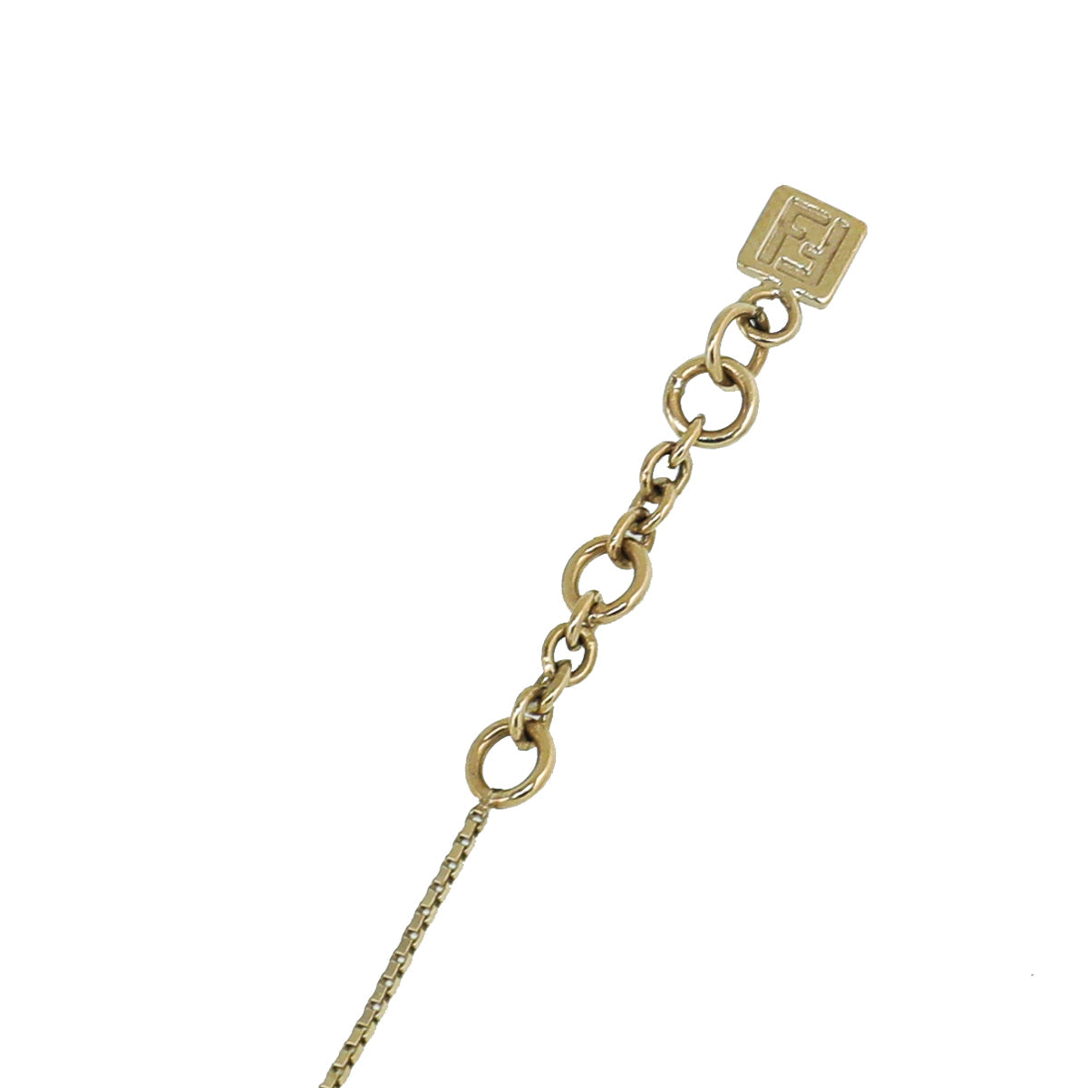 Fendi Light Gold Finish Crystal Cube Station Bracelet