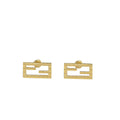 Fendi Gold Finish Baguette Earrings