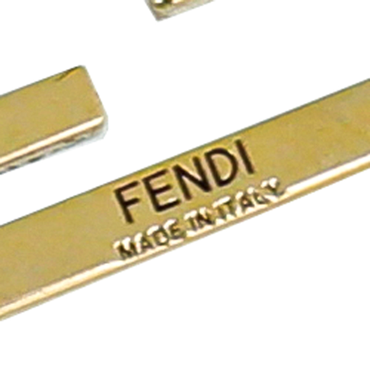 Fendi Gold Finish Baguette Earrings
