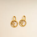 Fendi Gold F Is Hoop Drop Earrings
