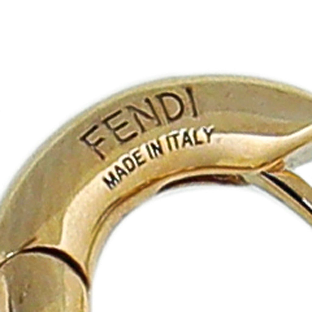 Fendi Gold O'Lock Crystal Drop Earrings