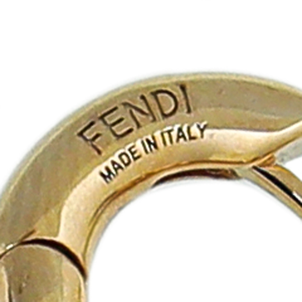 Fendi Gold O'Lock Crystal Drop Earrings