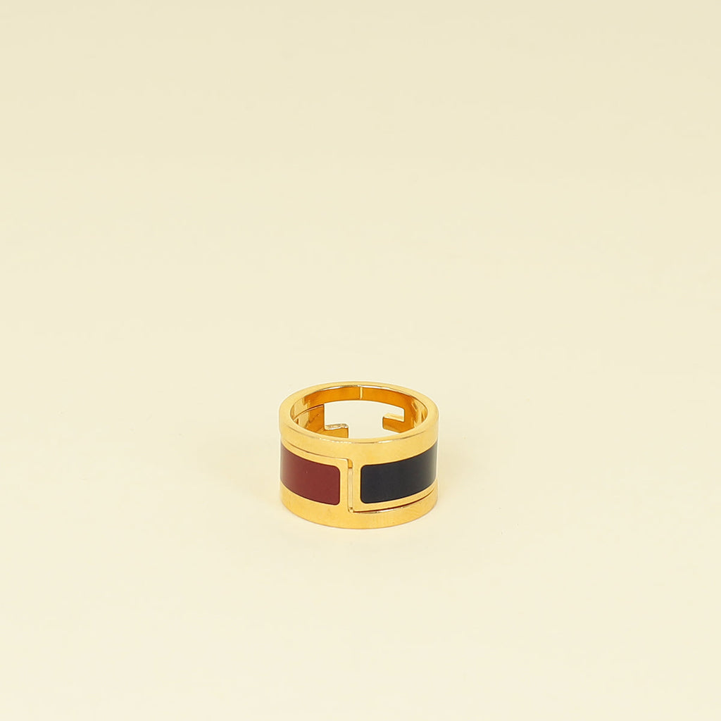 Fendi Bicolor FF Fendista Enamel Ring