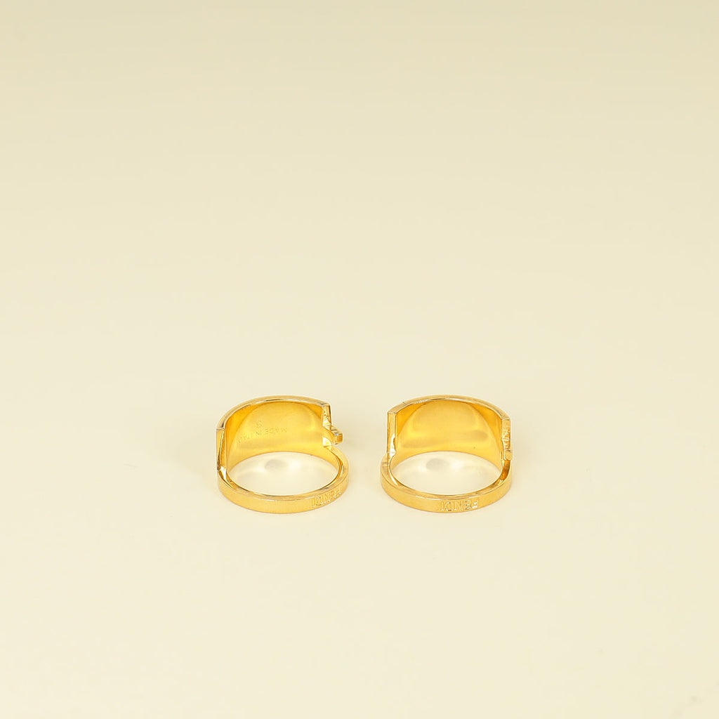 Fendi Bicolor FF Fendista Enamel Ring