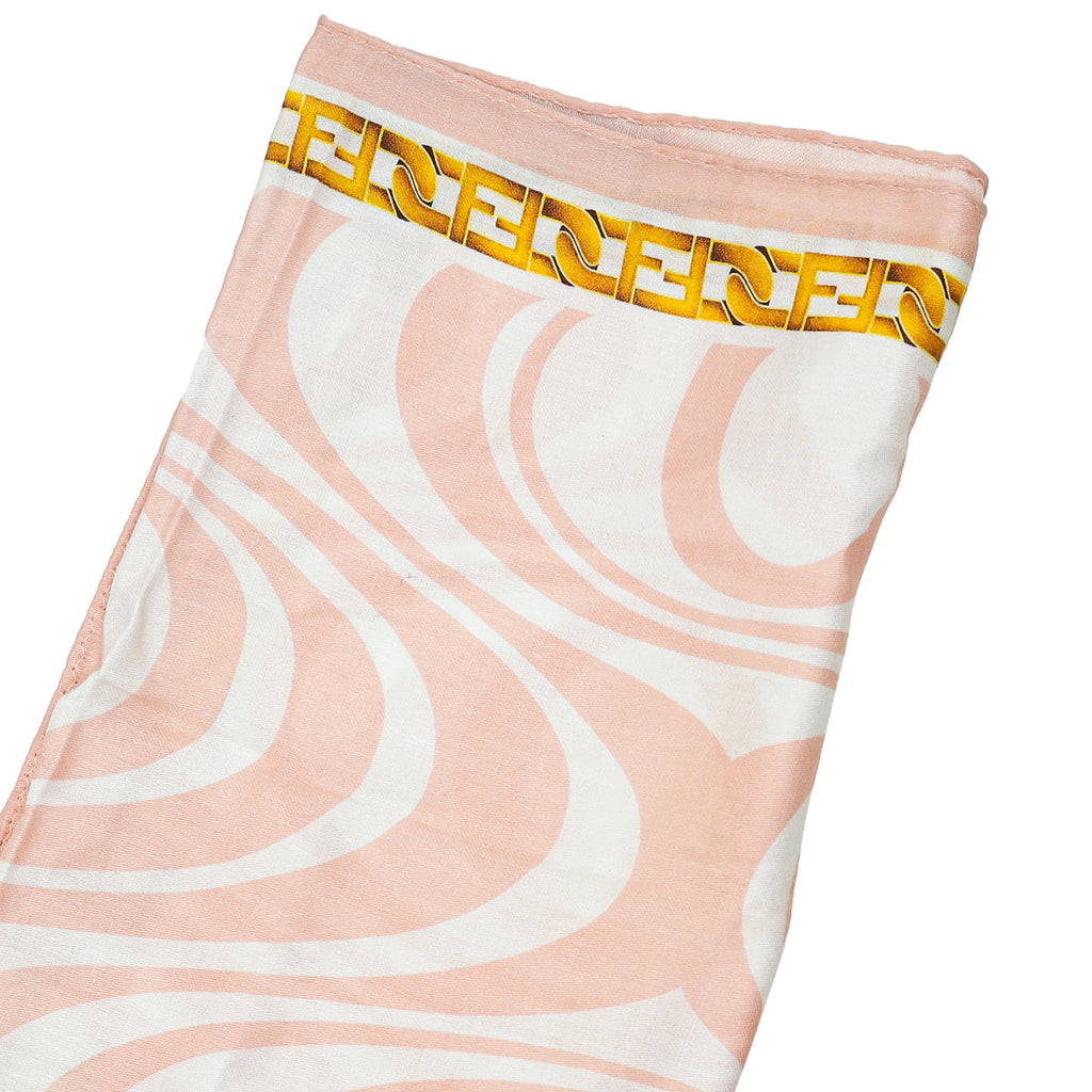 Fendi Pink Multicolor FF Cotton Square Scarf