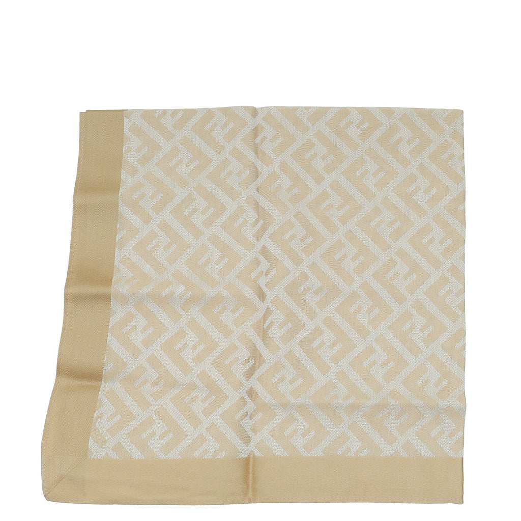 Fendi Beige FF Cotton Square Scarf