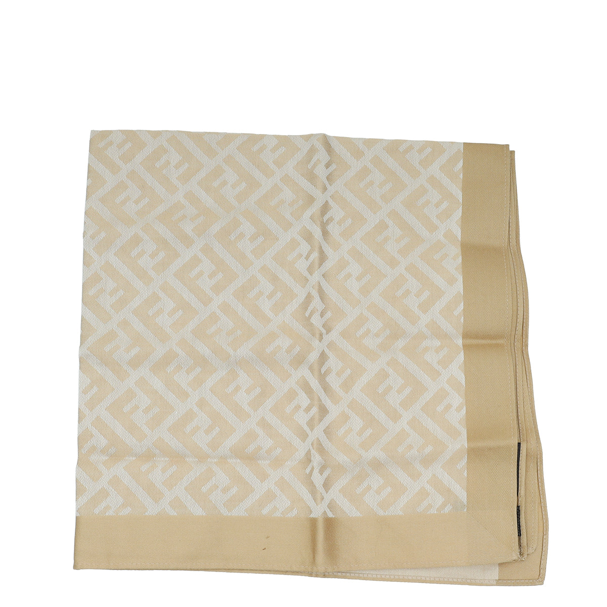 Fendi Beige FF Cotton Square Scarf