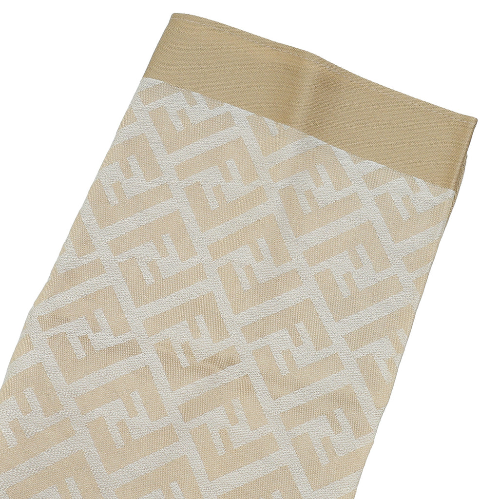 Fendi Beige FF Cotton Square Scarf