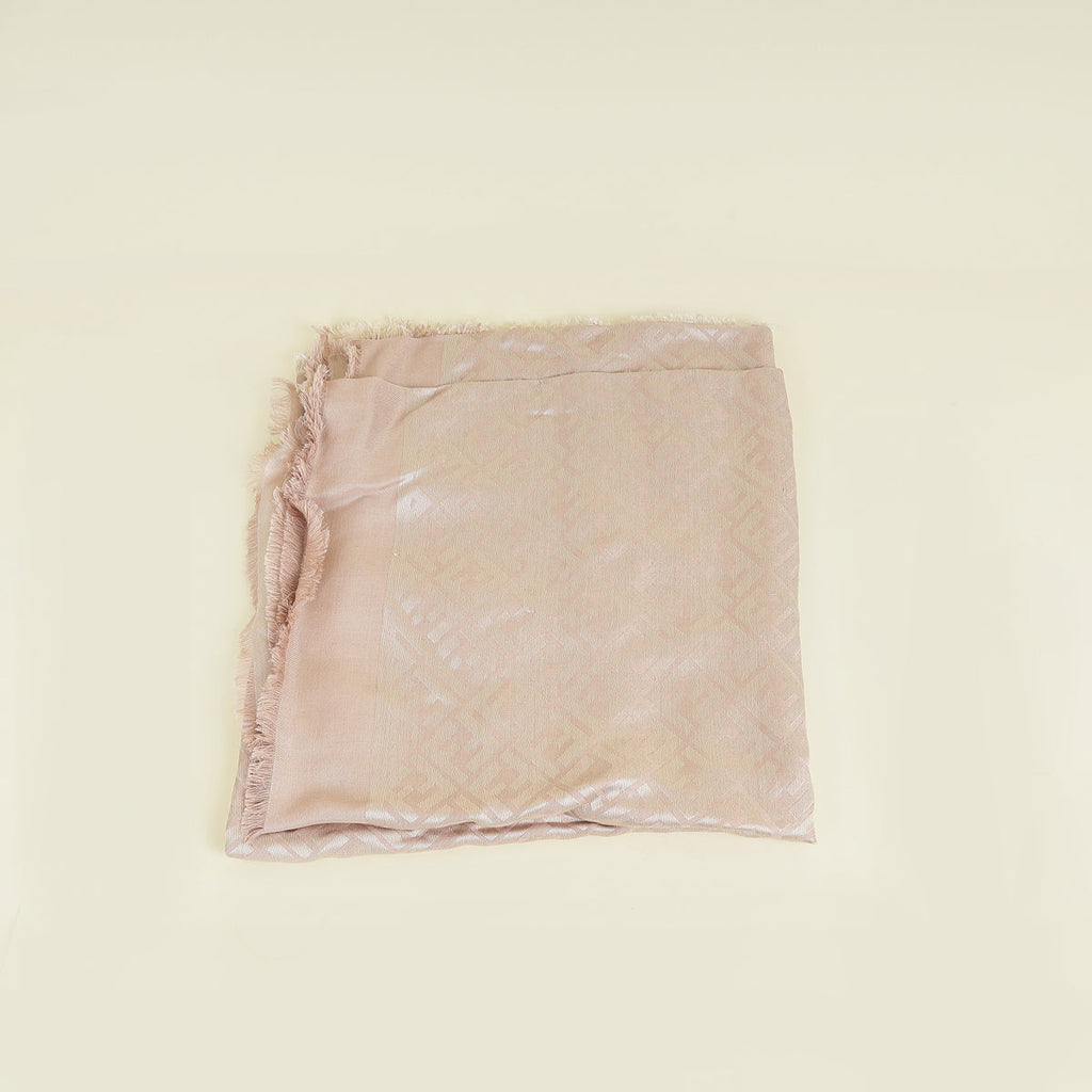 Fendi Blush Beige FF Silk And Wool Shawl