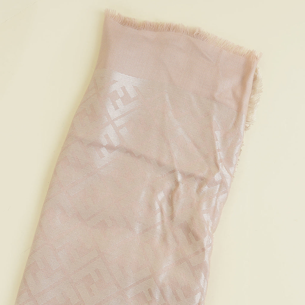 Fendi Blush Beige FF Silk And Wool Shawl