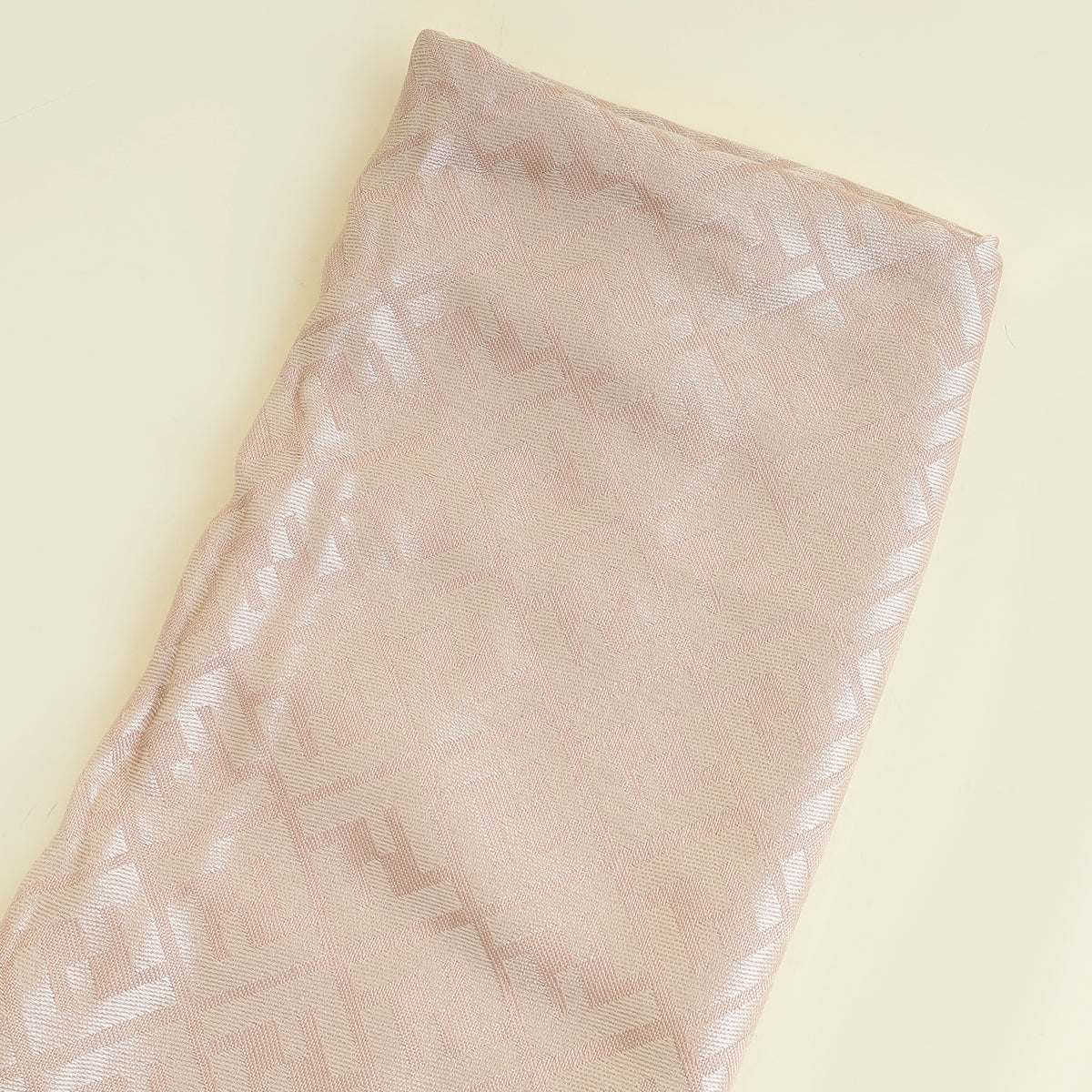 Fendi Blush Beige FF Silk And Wool Shawl