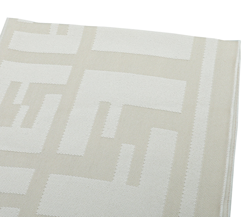 Fendi Beige FF Signature Wool Scarf