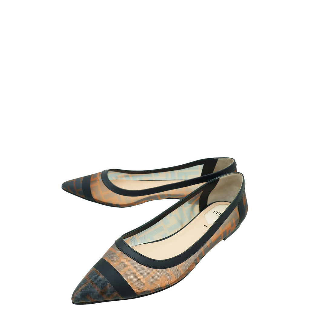 Fendi Bicolor Mesh Colibri Flats 39