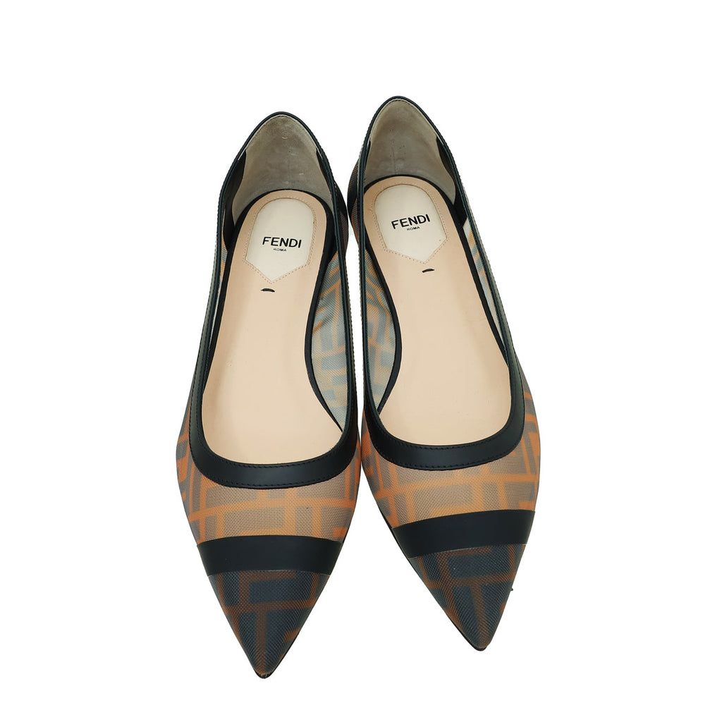 Fendi Bicolor Mesh Colibri Flats 39