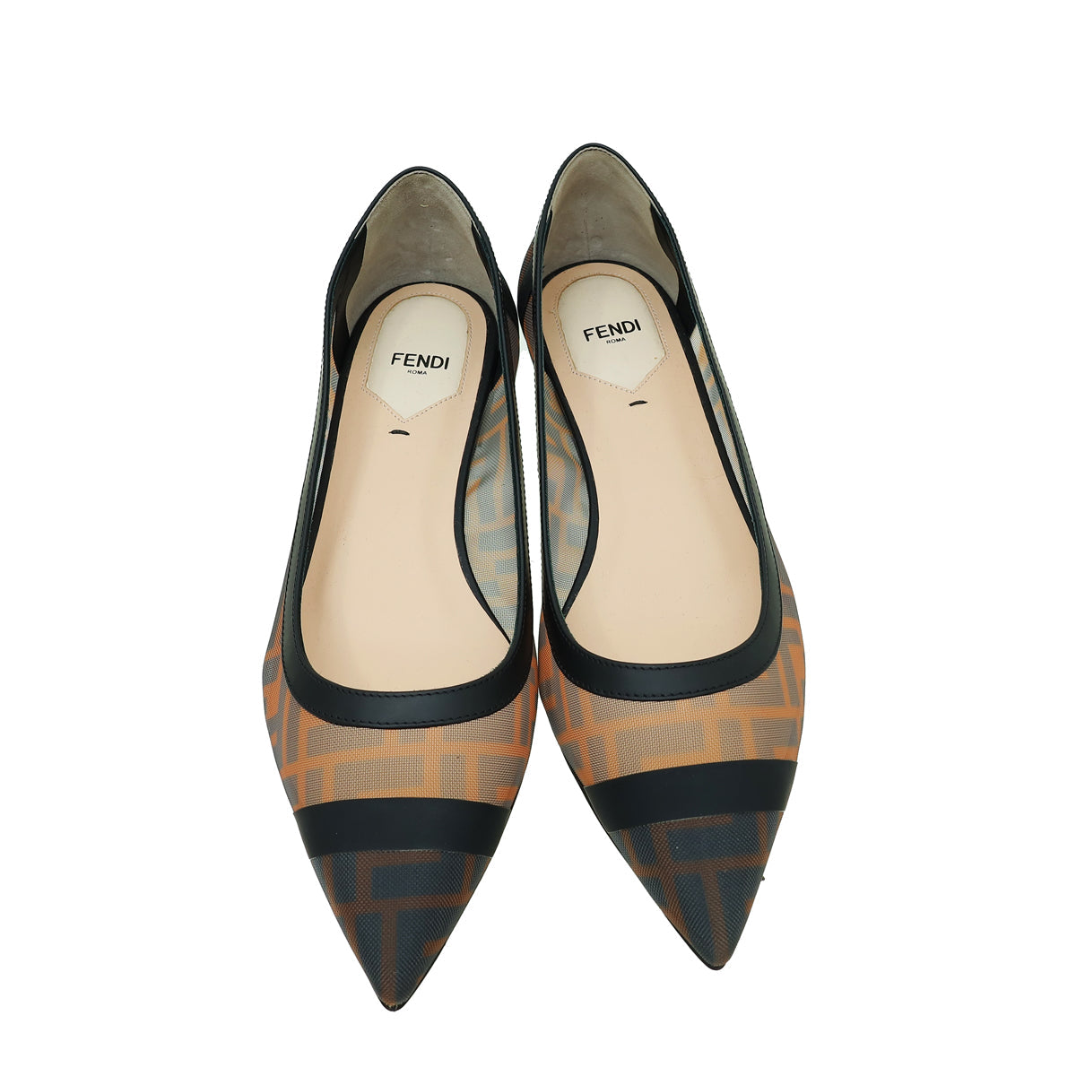 Fendi Bicolor Mesh Colibri Flats 39