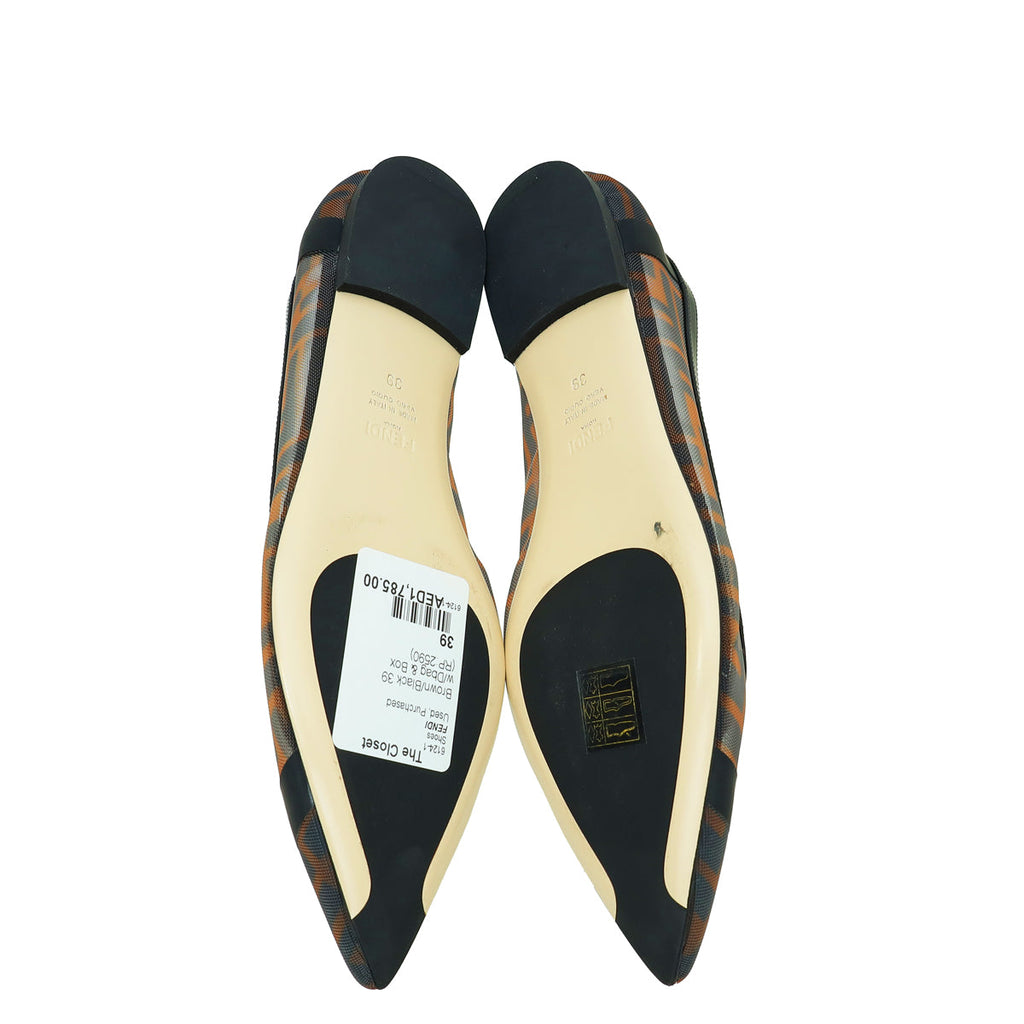 Fendi Bicolor Mesh Colibri Flats 39