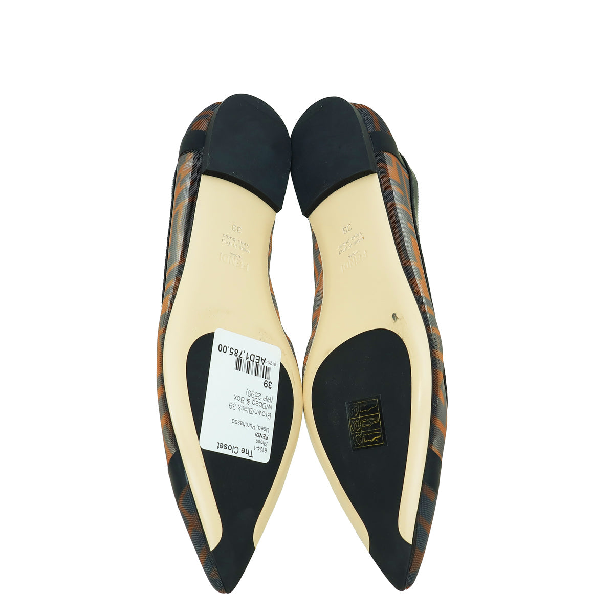 Fendi Bicolor Mesh Colibri Flats 39