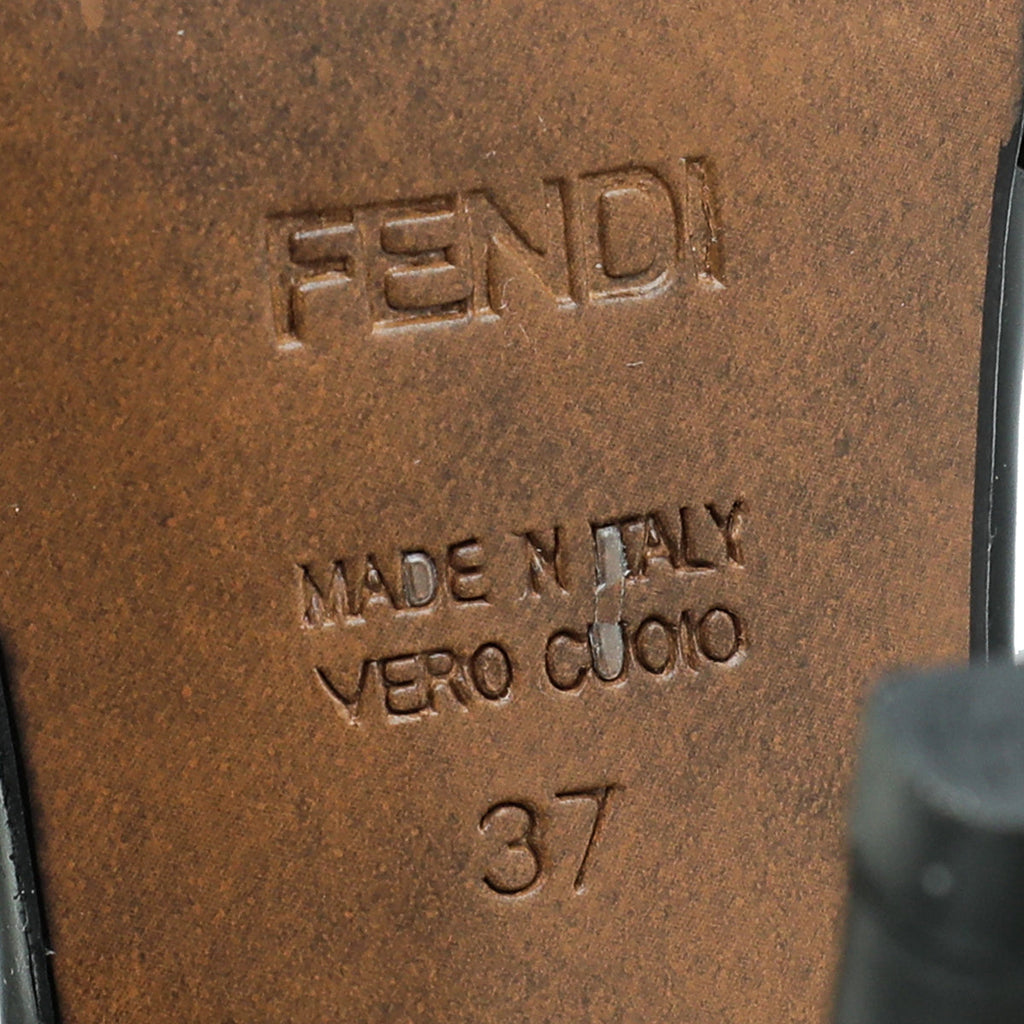 Fendi Black Fendi Logo Strappy Sandals 37