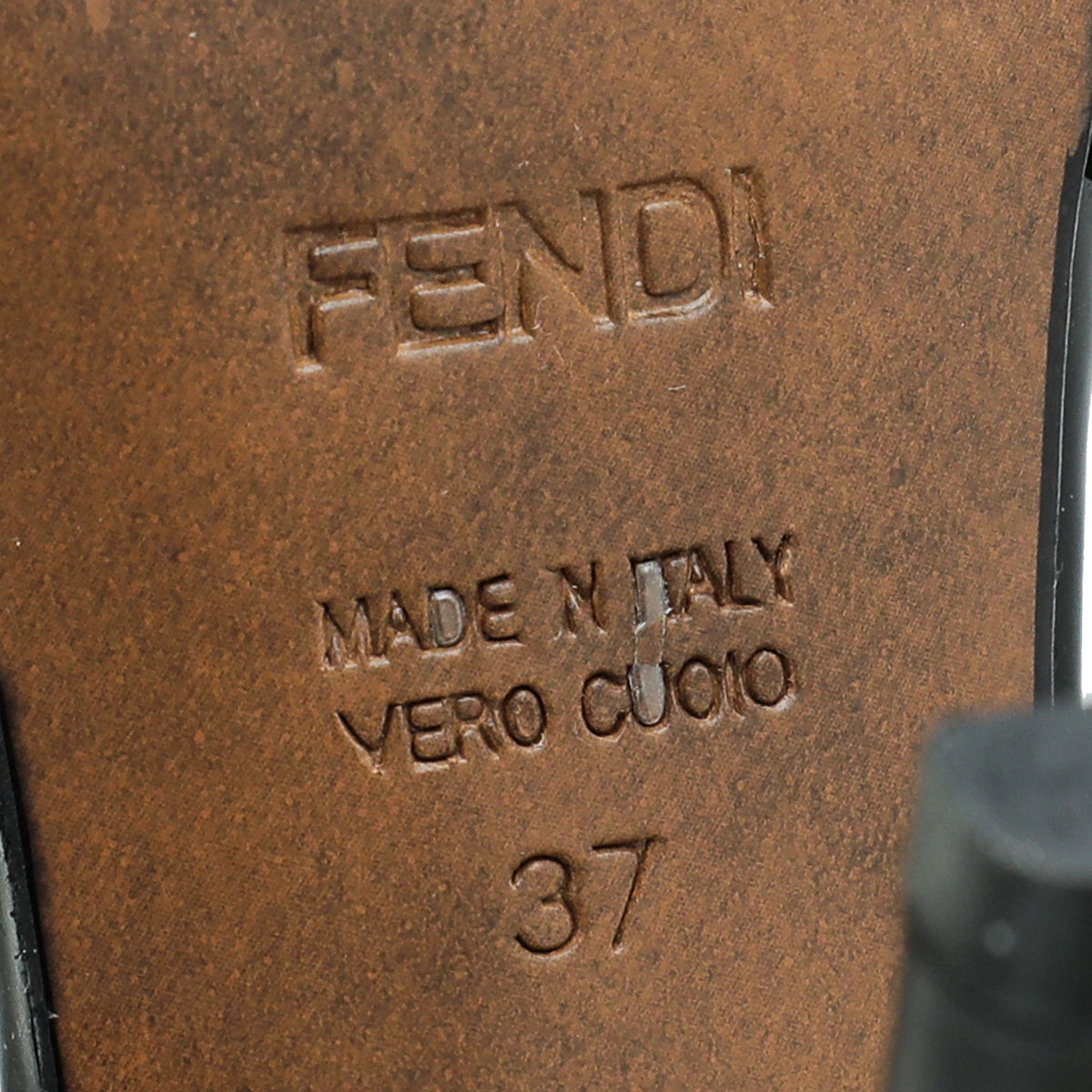 Fendi Black Fendi Logo Strappy Sandals 37