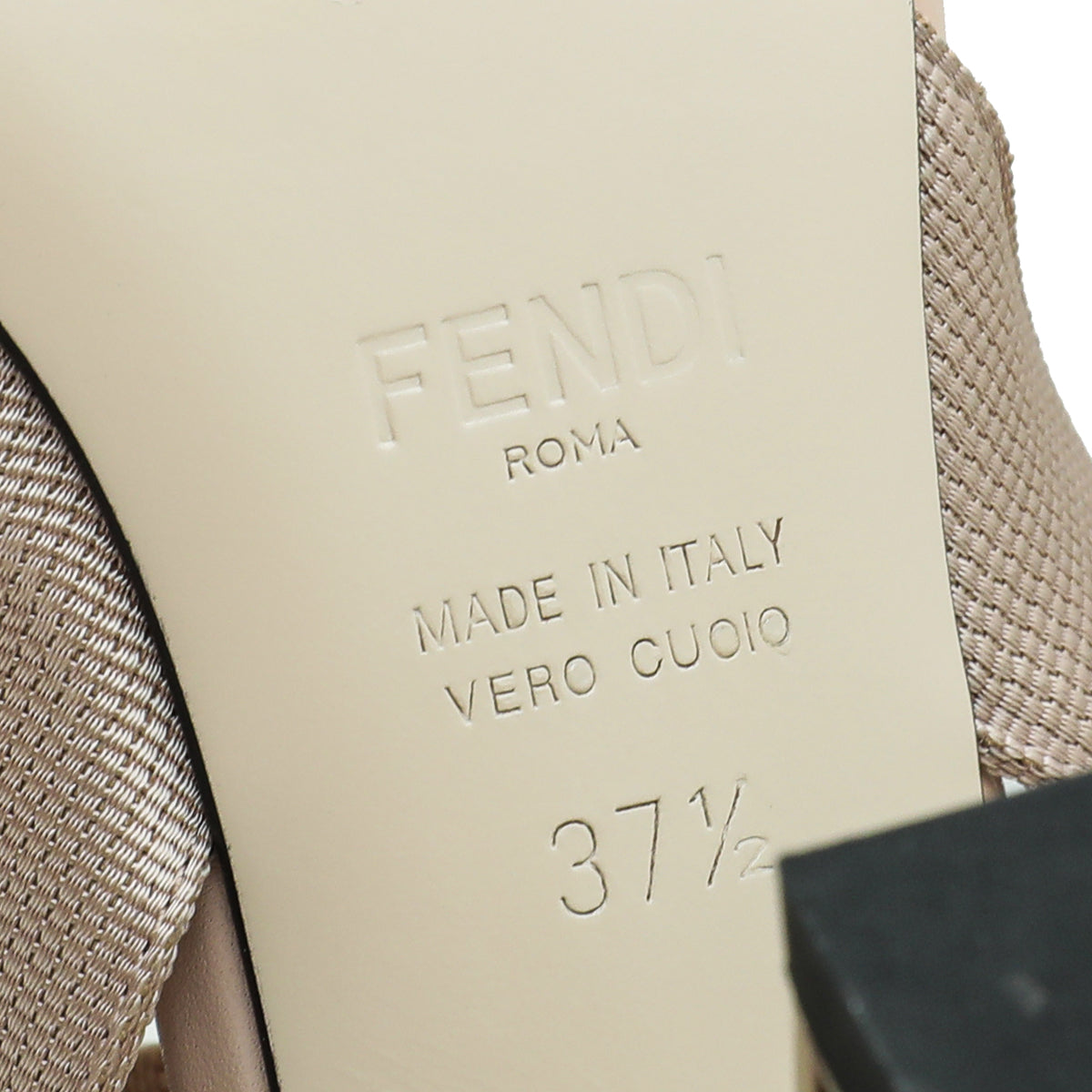 Fendi Beige Colibri Mesh Slingback Pump 37.5