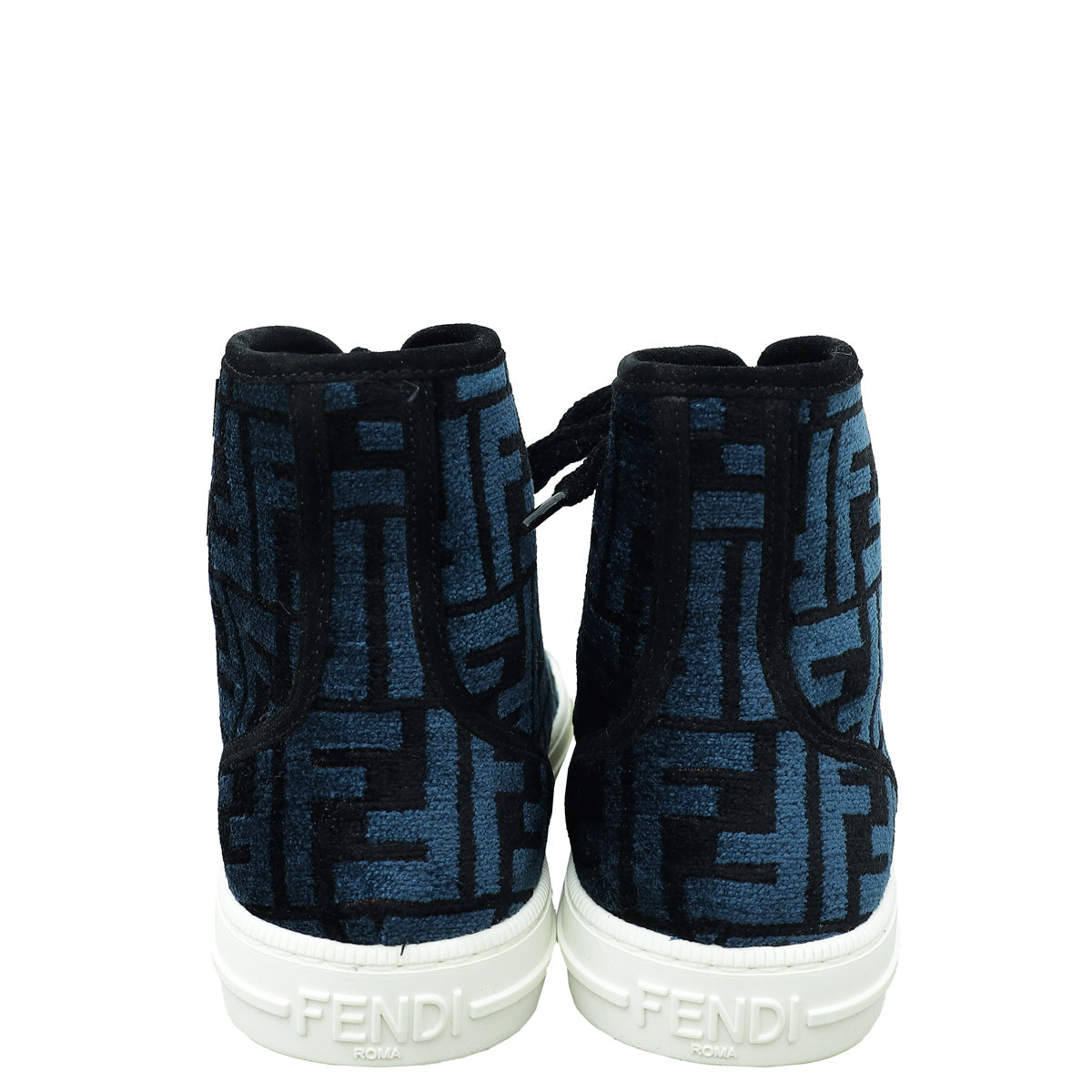 Fendi Tricolor Domino FF Jacquard High Cut Sneakers 37