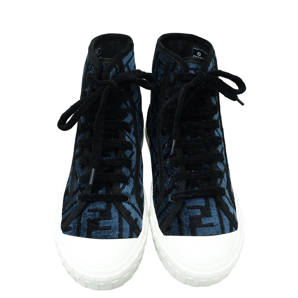Fendi Tricolor Domino FF Jacquard High Cut Sneakers 37