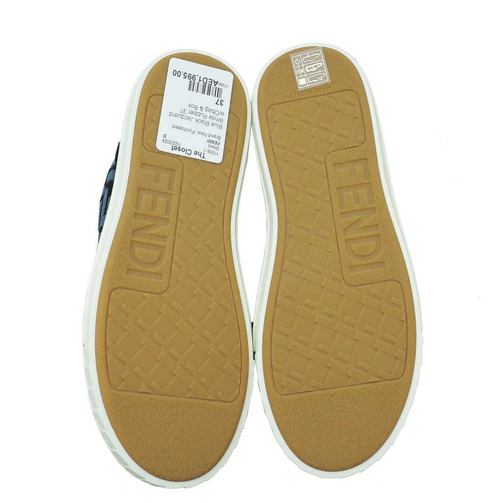 Fendi Tricolor Domino FF Jacquard High Cut Sneakers 37
