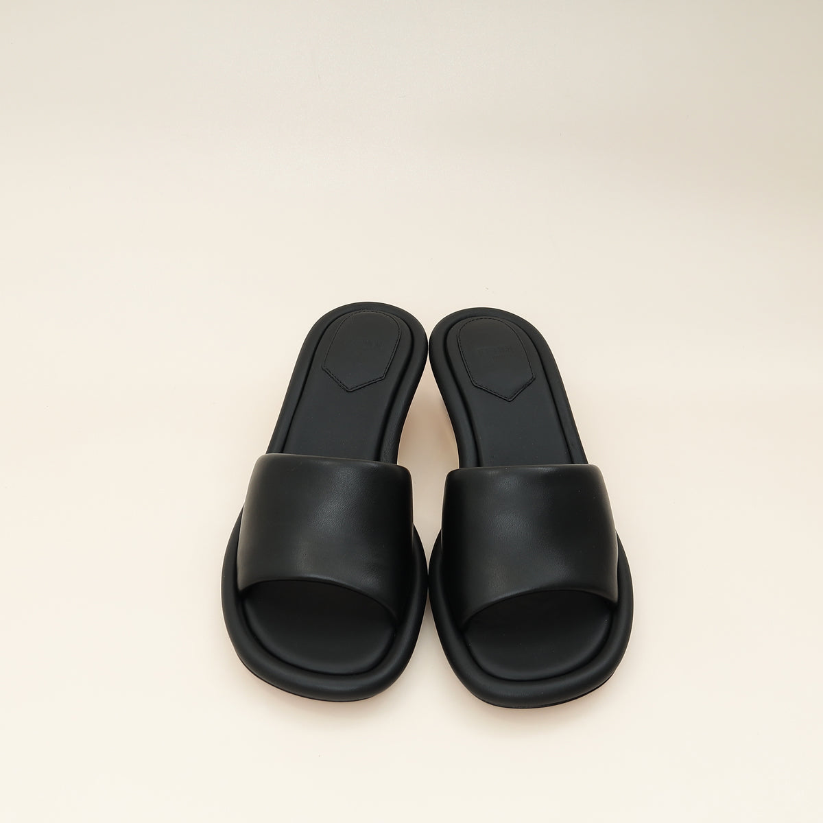 Fendi Black Nappa Baguette 60mm Slide Sandals 37