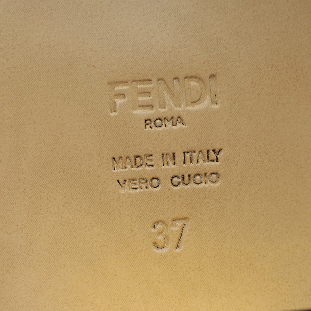 Fendi Black Nappa Baguette 60mm Slide Sandals 37