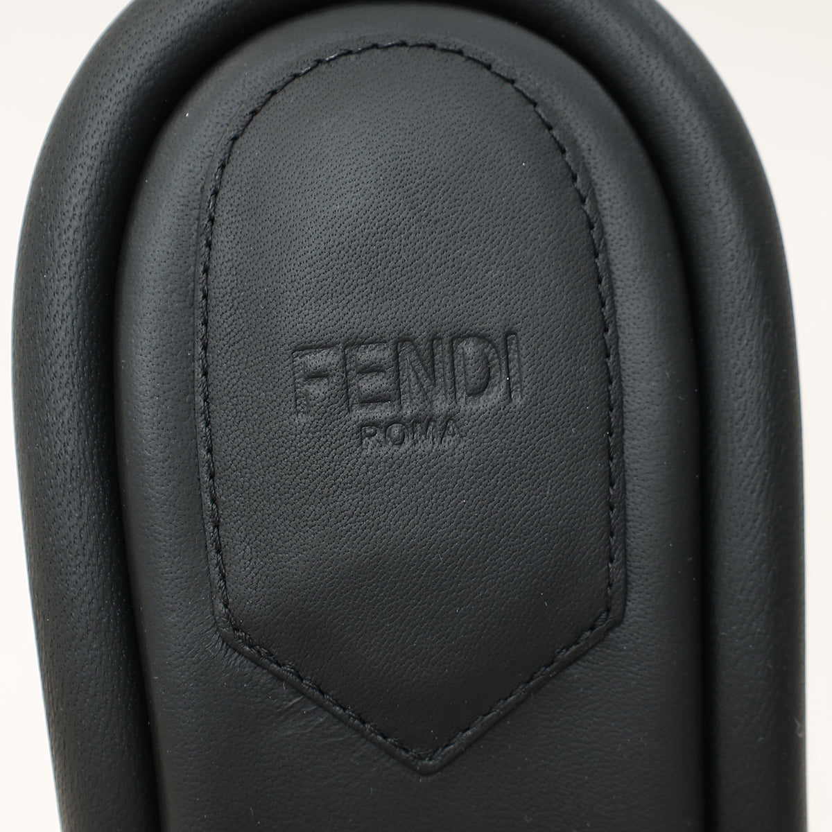 Fendi Black Nappa Baguette 60mm Slide Sandals 37