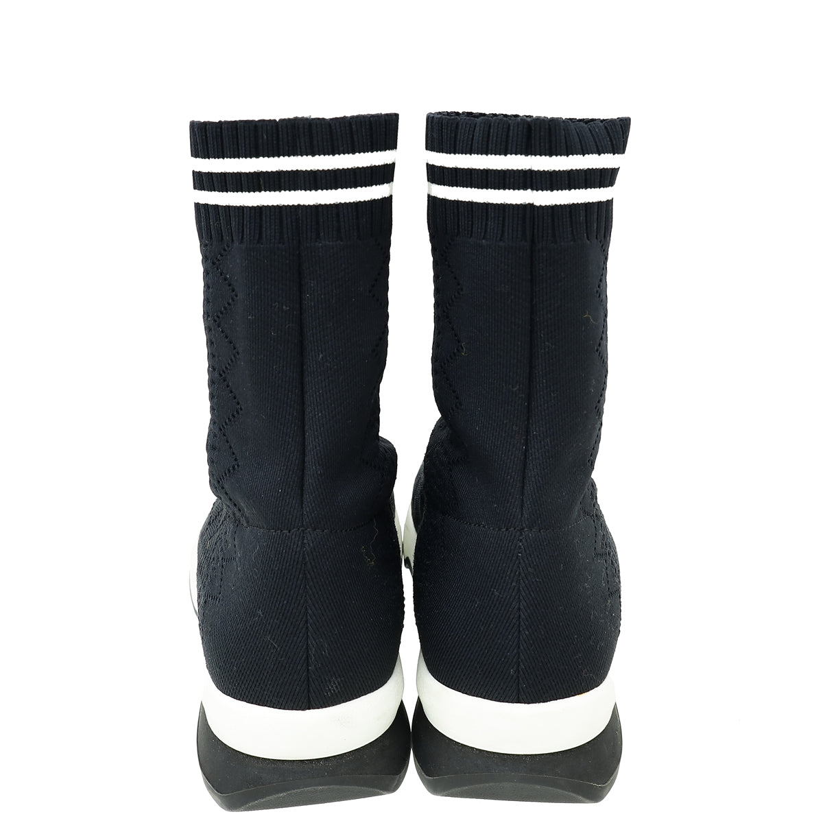 Fendi Black Colibri Sock Stretch-Knit Ankle Boots 35