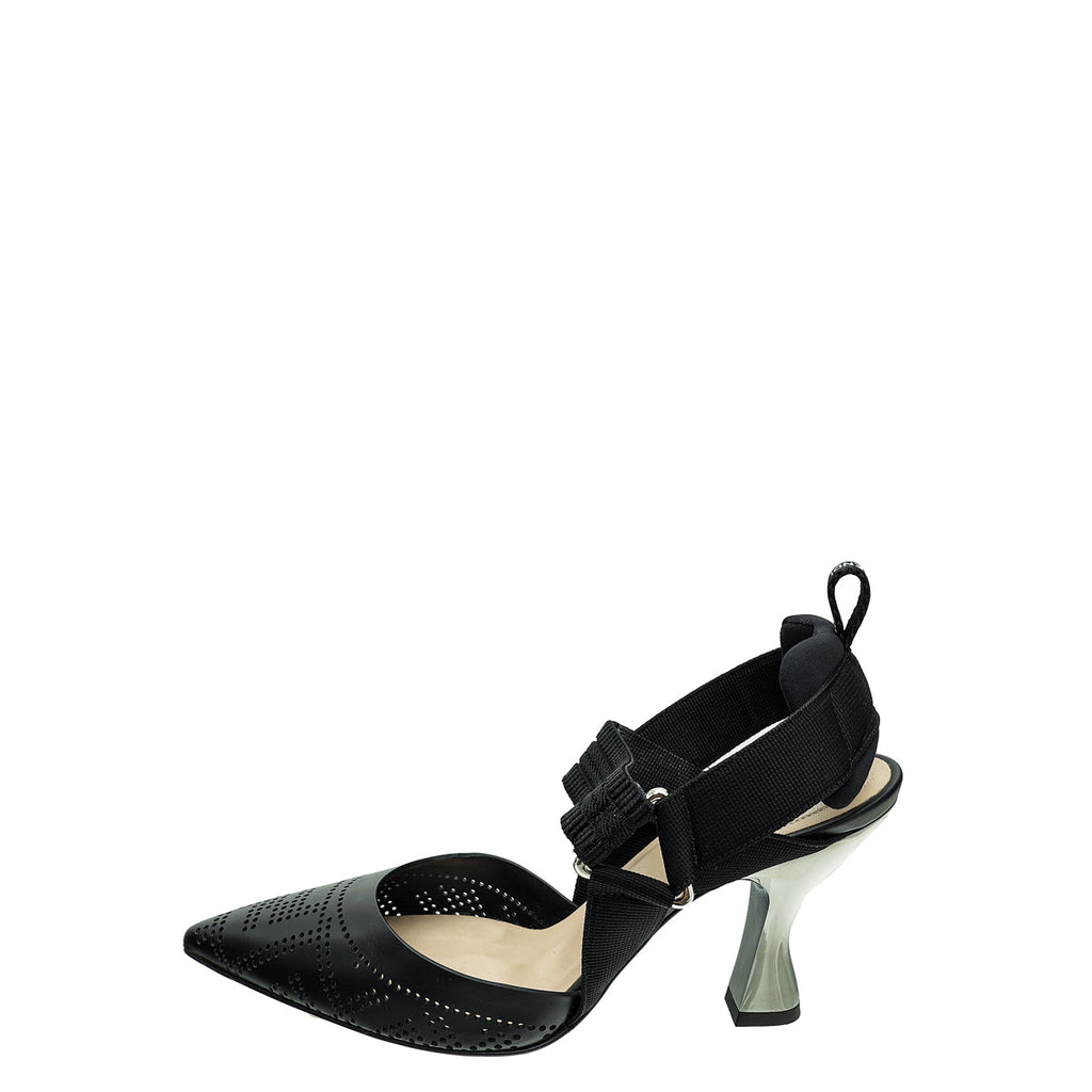 Fendi Black Perforated Colibri Pumps 35