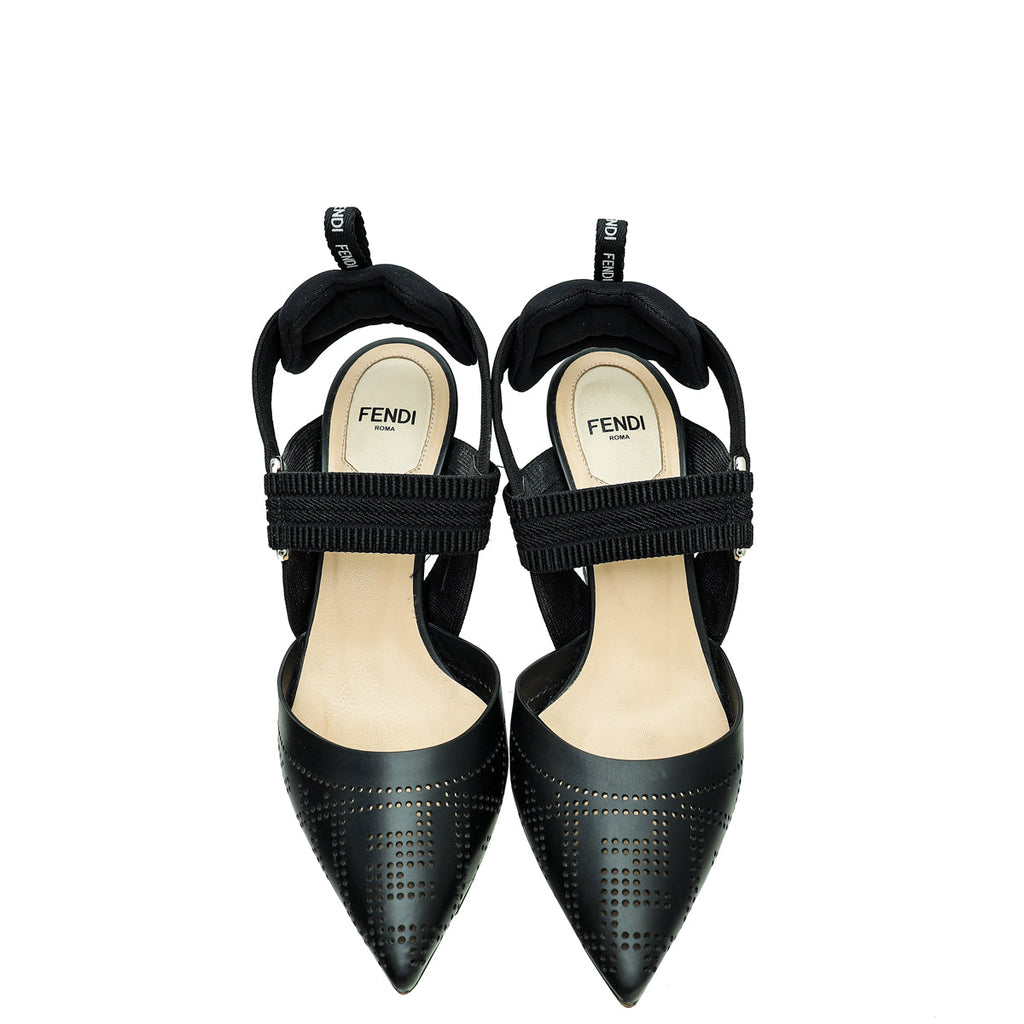 Fendi Black Perforated Colibri Pumps 35