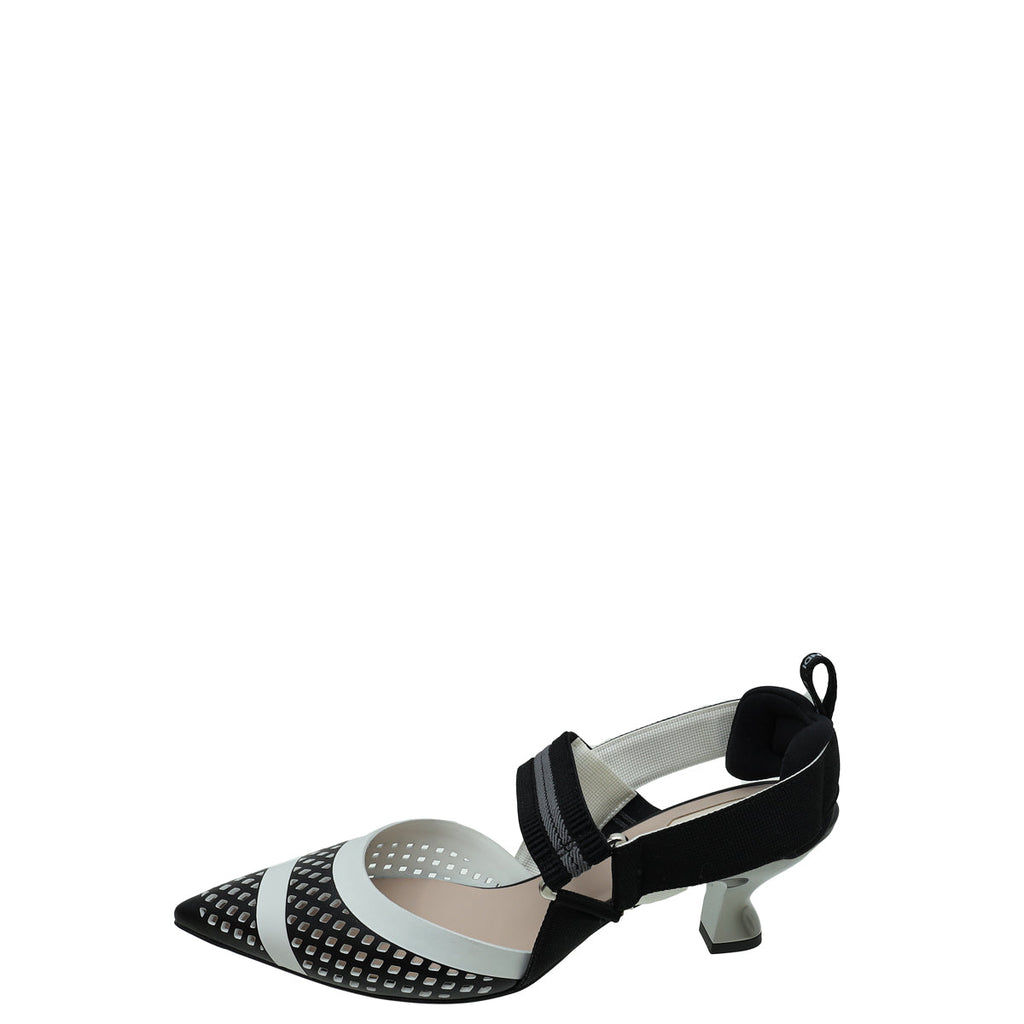 Fendi Bicolor Colibri Slingback 37.5
