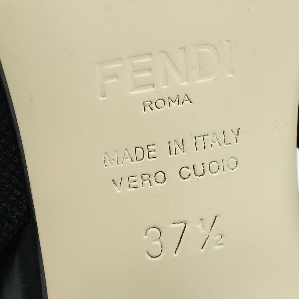 Fendi Black Colibri Mesh Slingback Pump 37.5