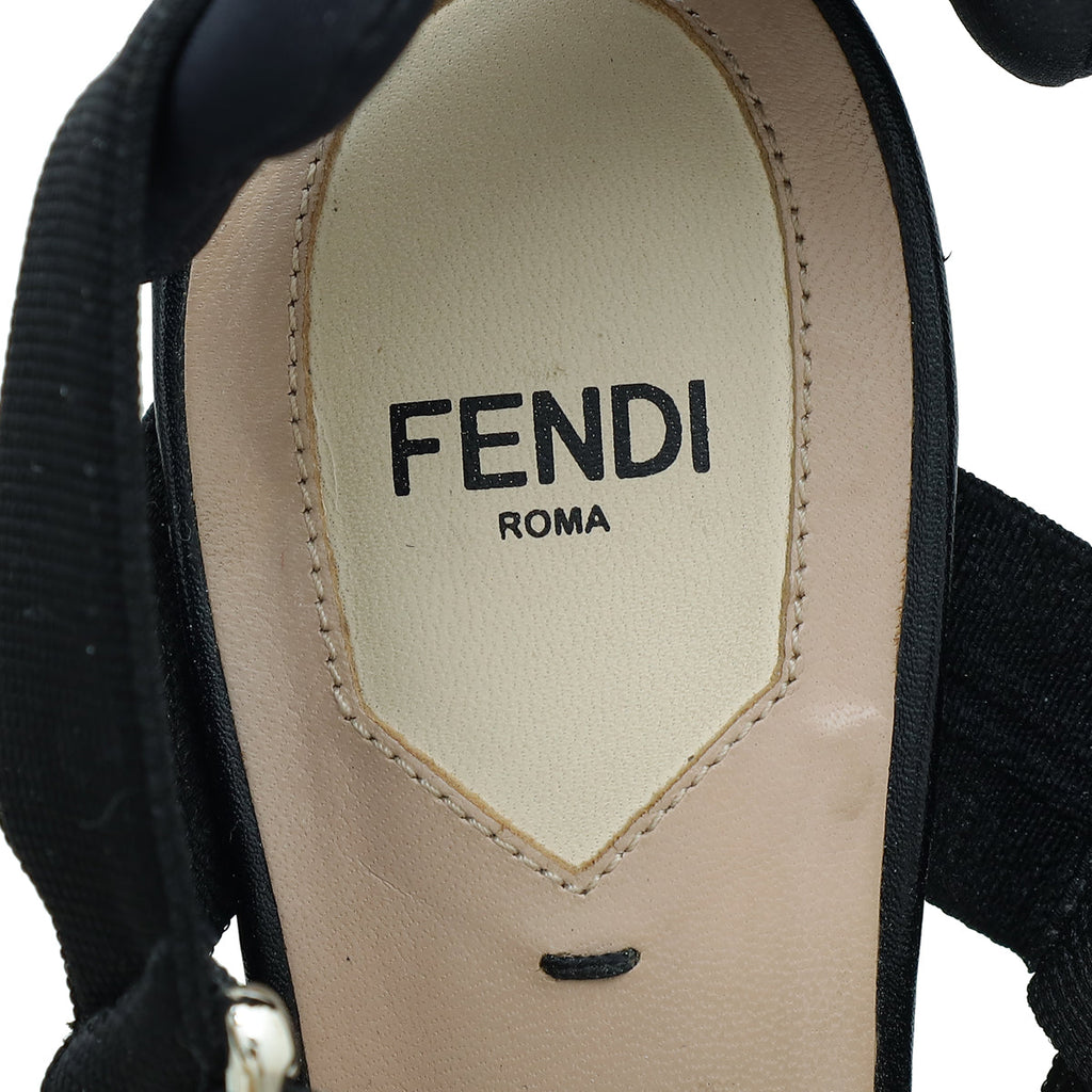 Fendi Black Colibri Mesh Slingback Pump 37.5