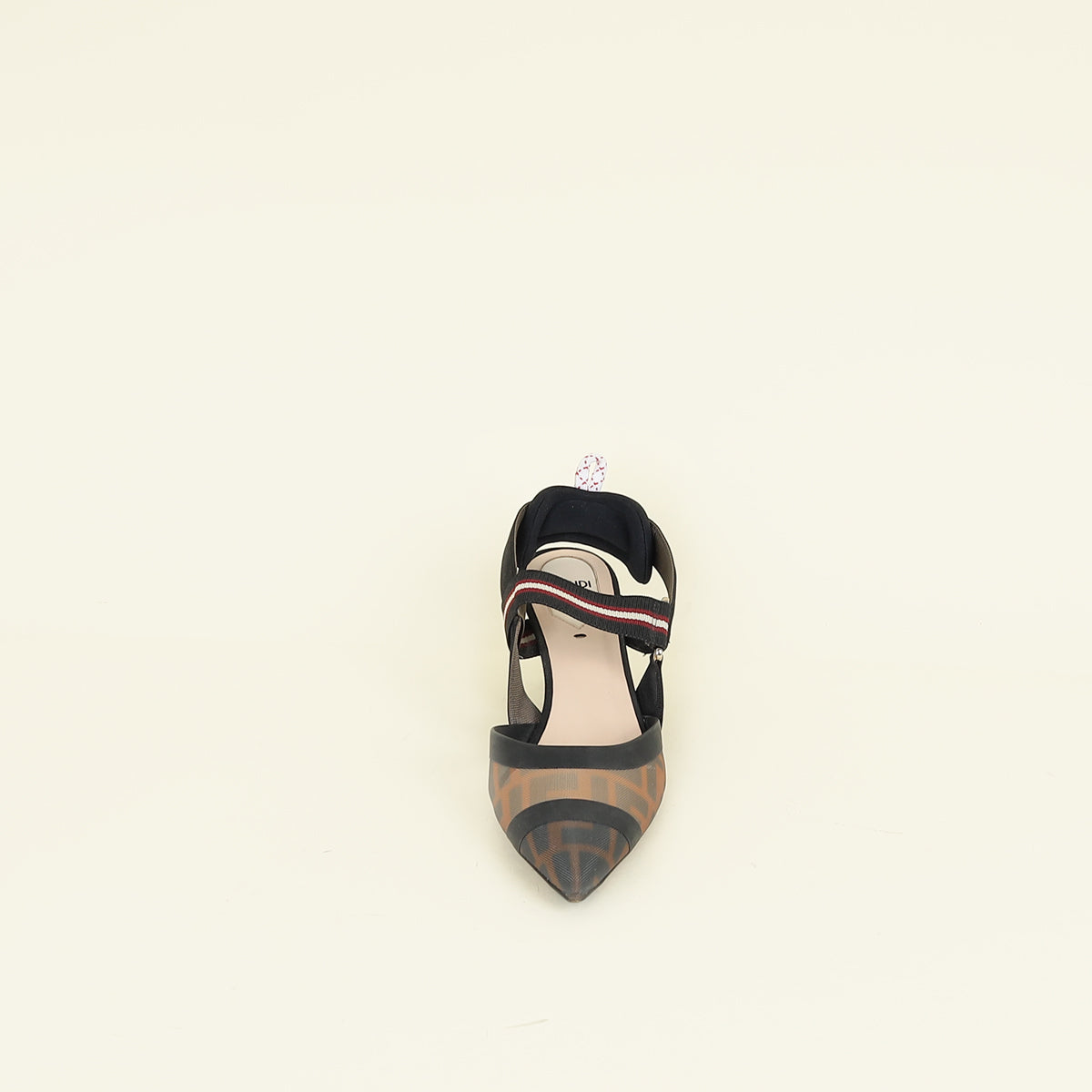Fendi Bicolor FF Mesh Colibri Slingback Pump 37