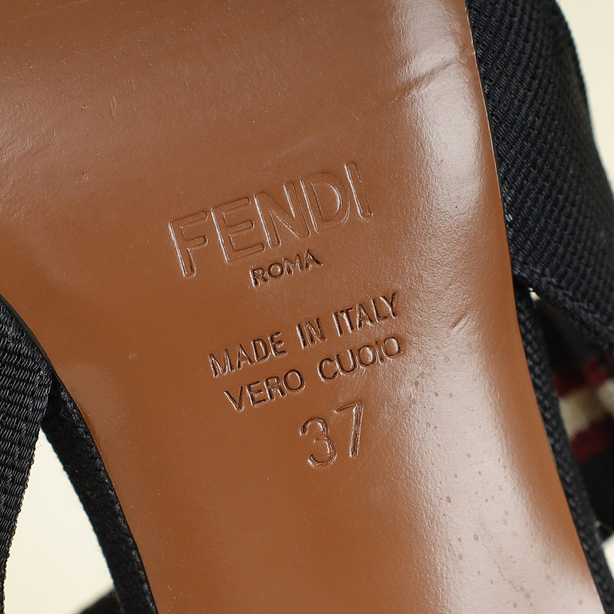 Fendi Bicolor FF Mesh Colibri Slingback Pump 37