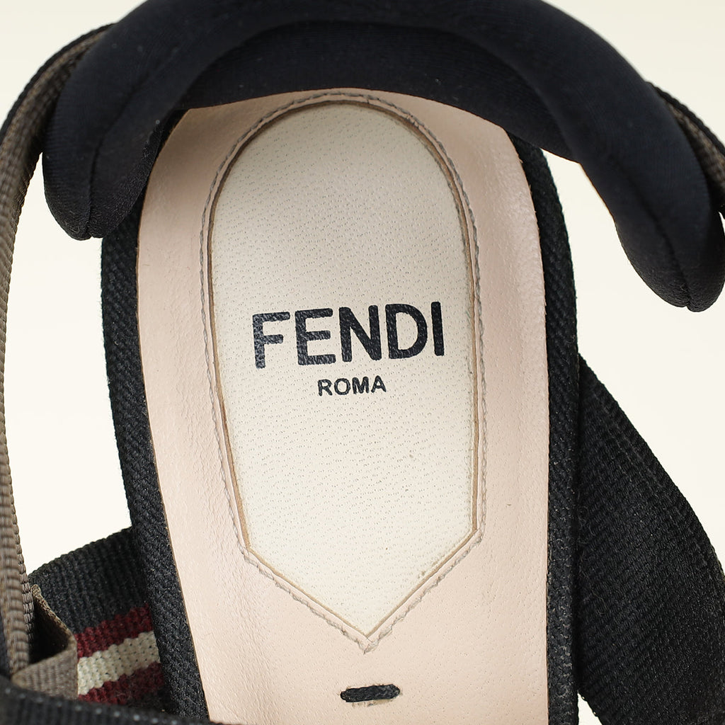 Fendi Bicolor FF Mesh Colibri Slingback Pump 37