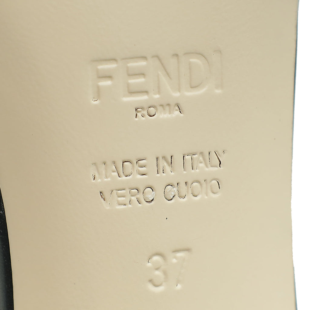 Fendi Bicolor FF Velvet Slide Mules 37