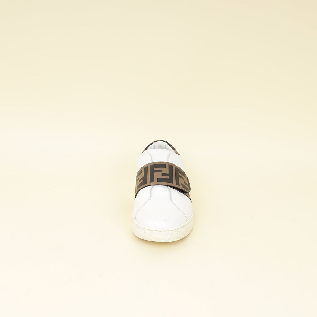 Fendi Bicolor FF Velcro Slip On Sneakers 37