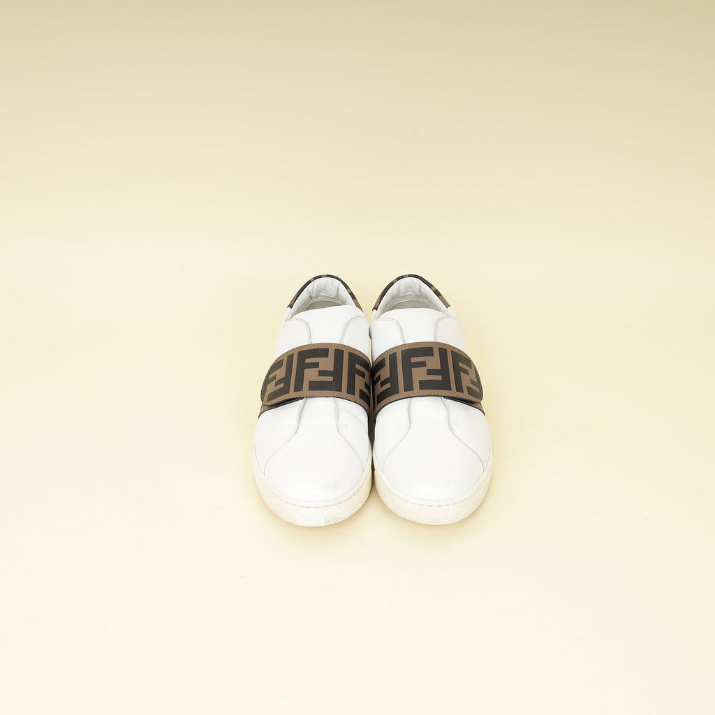 Fendi Bicolor FF Velcro Slip On Sneakers 37