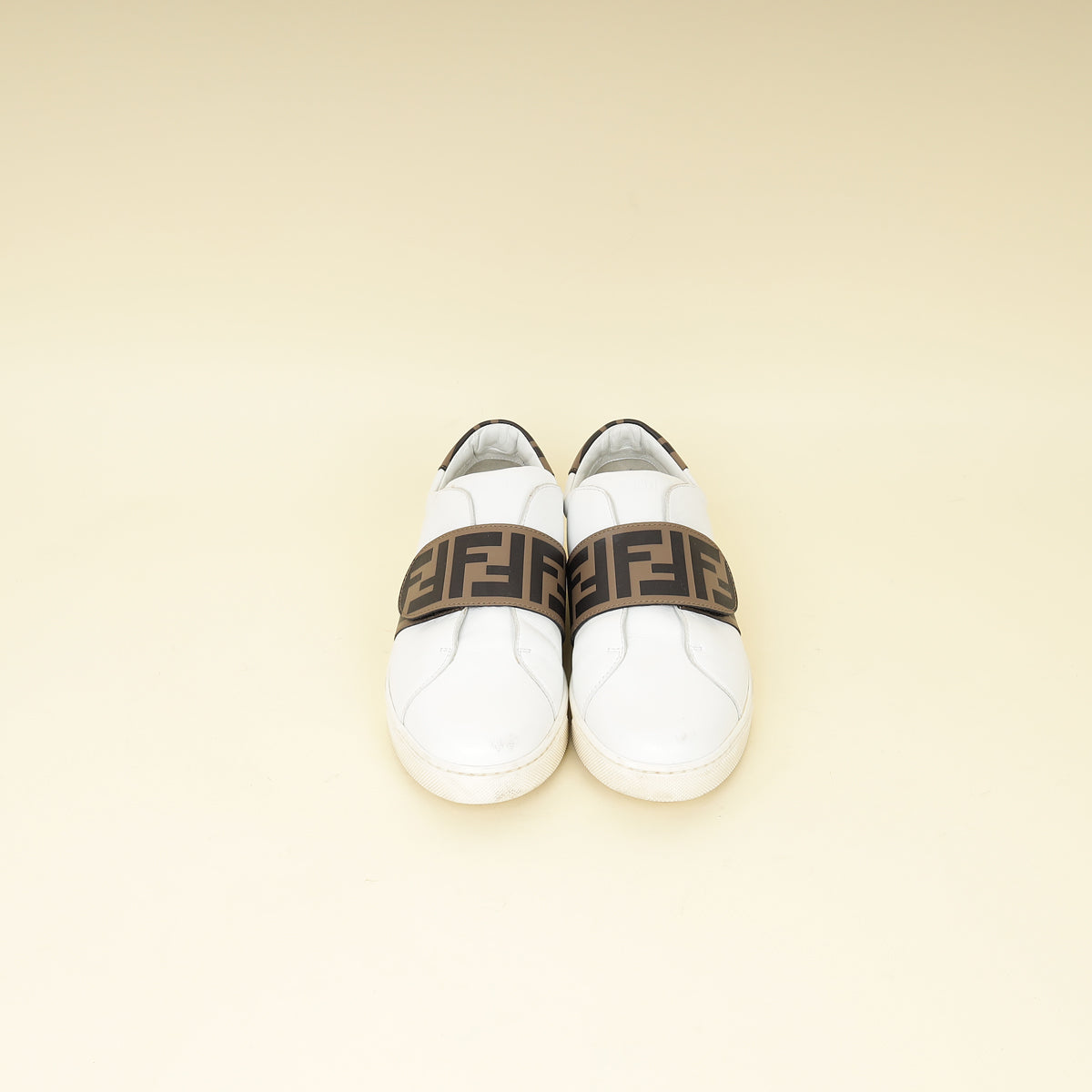 Fendi Bicolor FF Velcro Slip On Sneakers 37